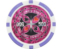 Ultimate pokerchip 11.5g - Value 500 - 25st. - Texas Hold'em Poker Chips - Fiches voor Pokeren