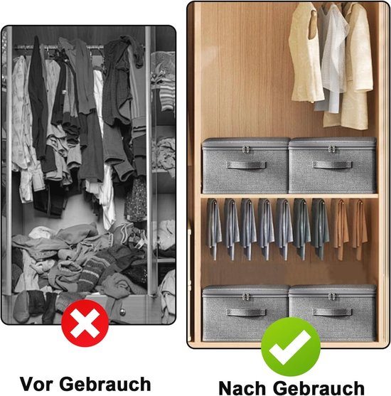 Afsluitbare opbergbox met deksel - Opvouwbare organizer met cijferslot voor kledingkast of onder het bed (30 x 20 x 14 cm) van Afabulogic — afbeelding 5