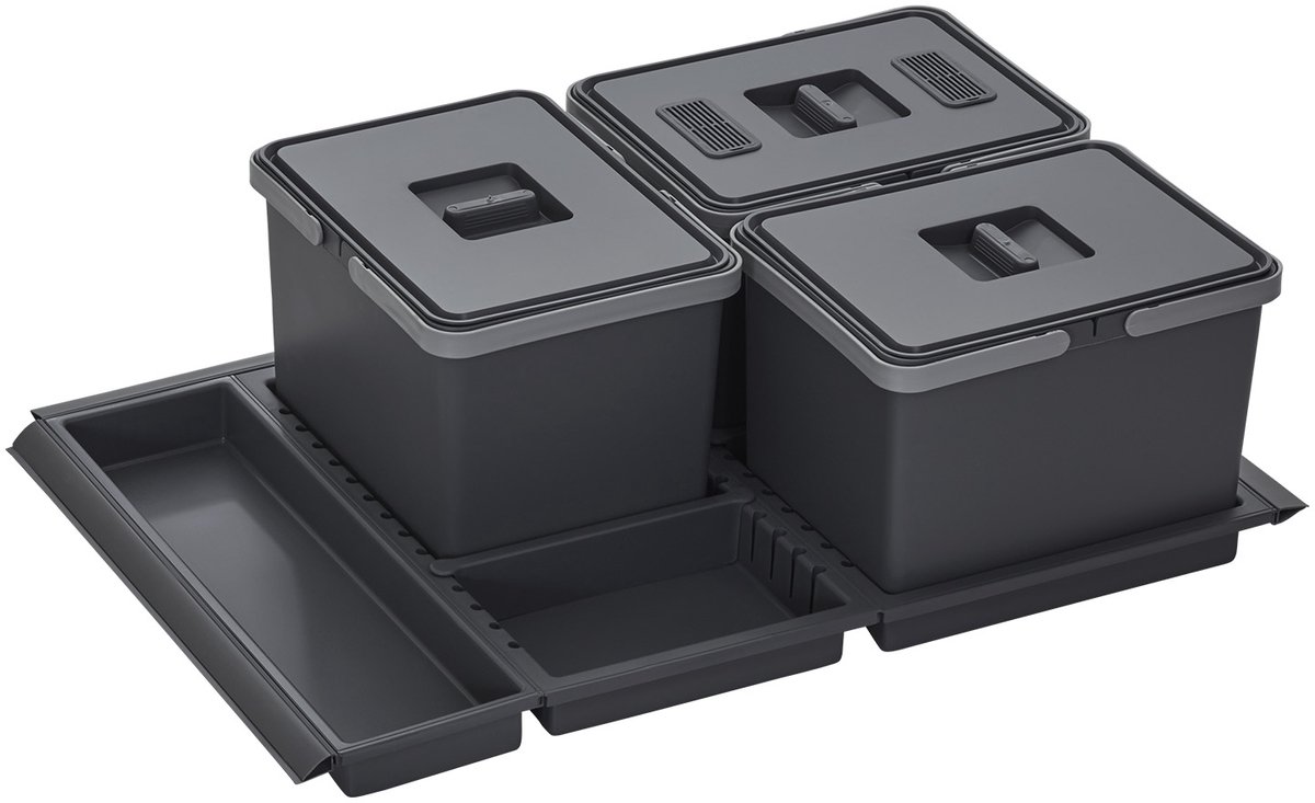 Metropolis PTC28 08050 7F afvalbak 15+15+15L met deksel voor rompbreedte 80 cm
