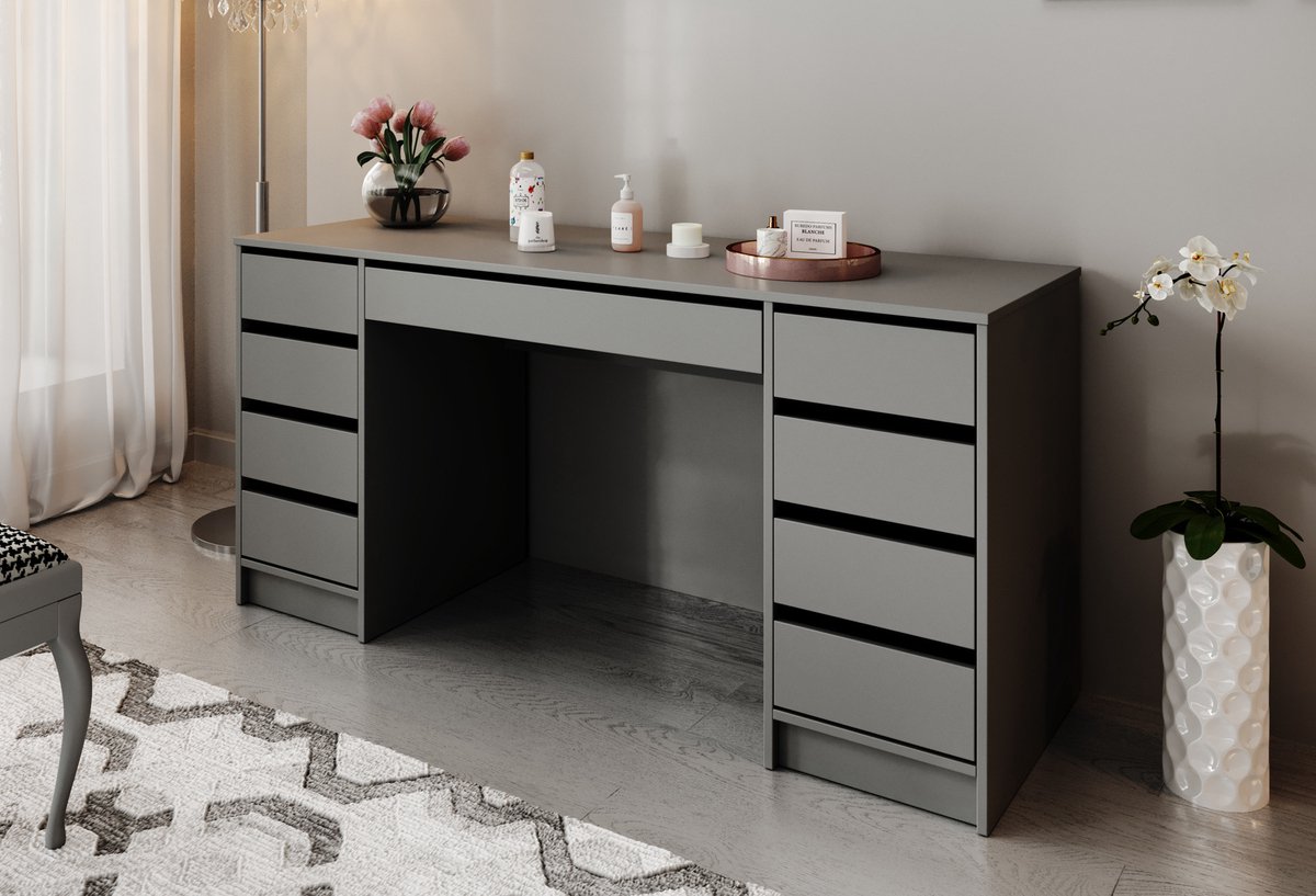 Meubella - Kaptafel Arco 2 - Antraciet - 154 cm