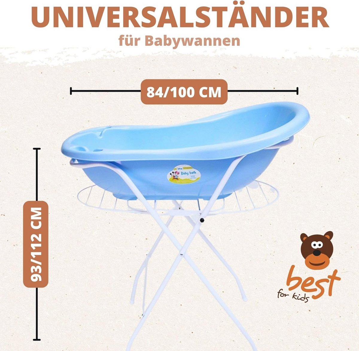 Universele standaard voor babybadkuipen 84 en 100 cm - Inklapbaar en veilig voor baby's thumbnail 6