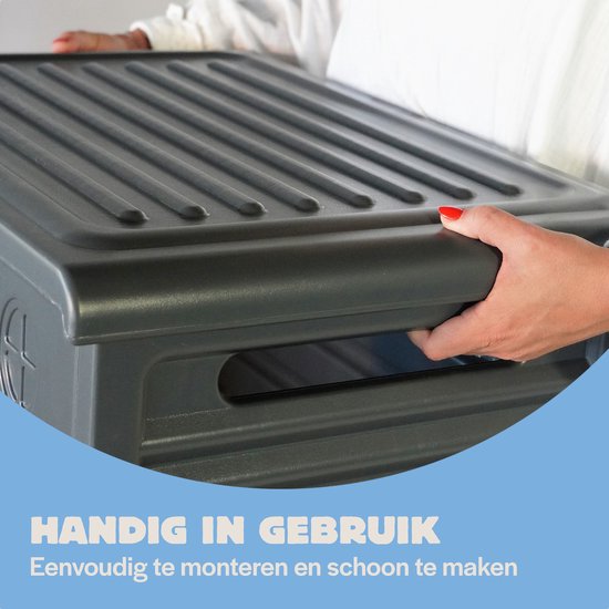 RHRQuality Kattenhuis - Villa de Luxe – Voor Binnen & Buiten – Weersbestendig & Verplaatsbaar – Met XL Ingang (22x26 cm) – Donker Grijs