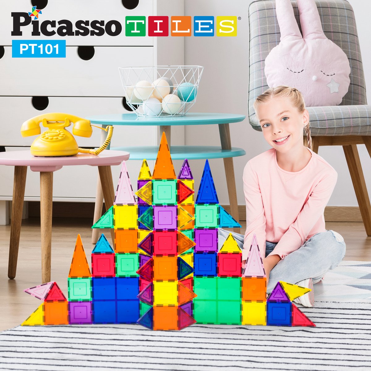 Selecta picassotiles play set - magnetische bouwtegels