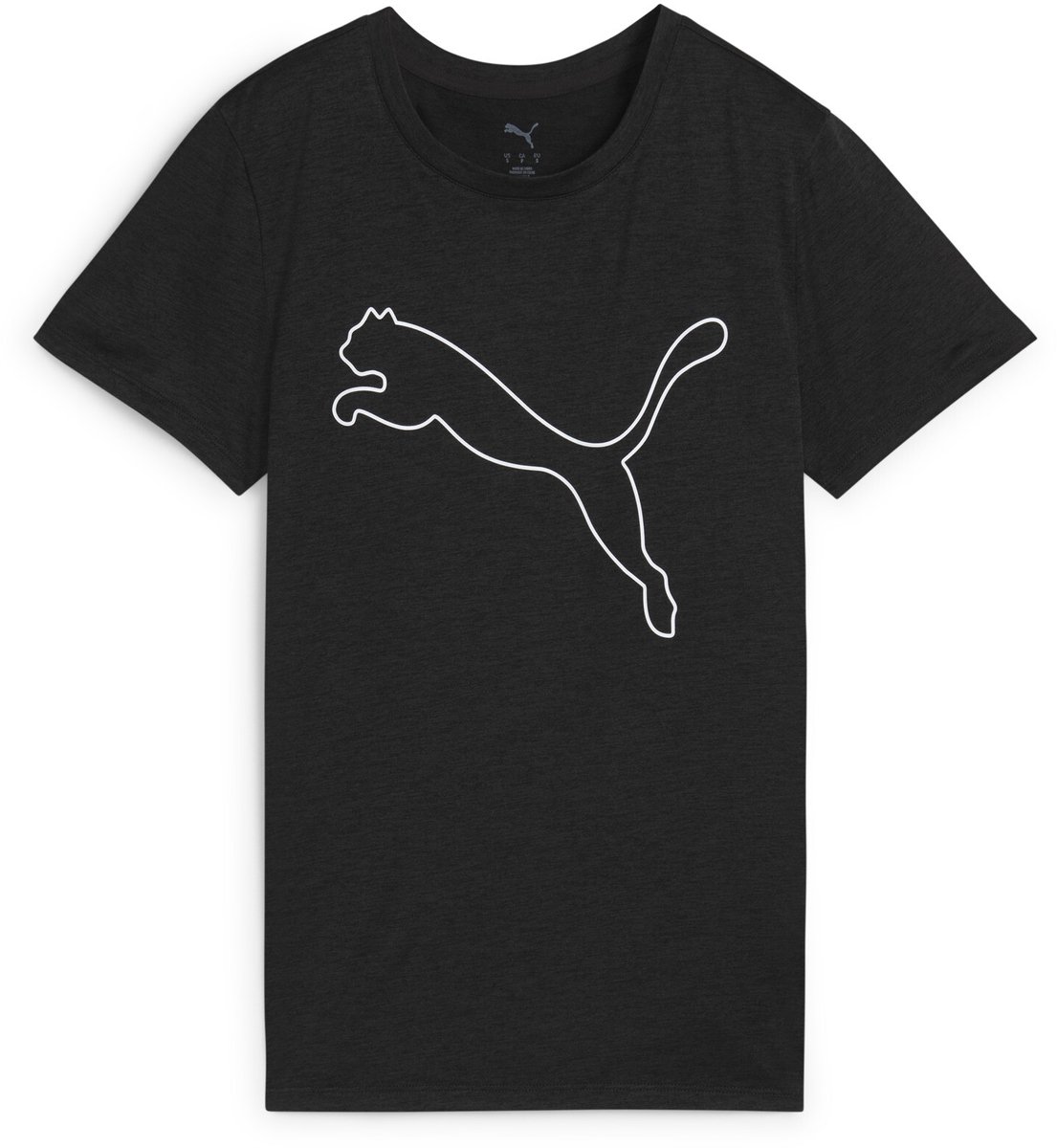 PUMA W TAD ESSENTIAL Heather Logo Tee Dames Sportshirt Puma Heather Zwart