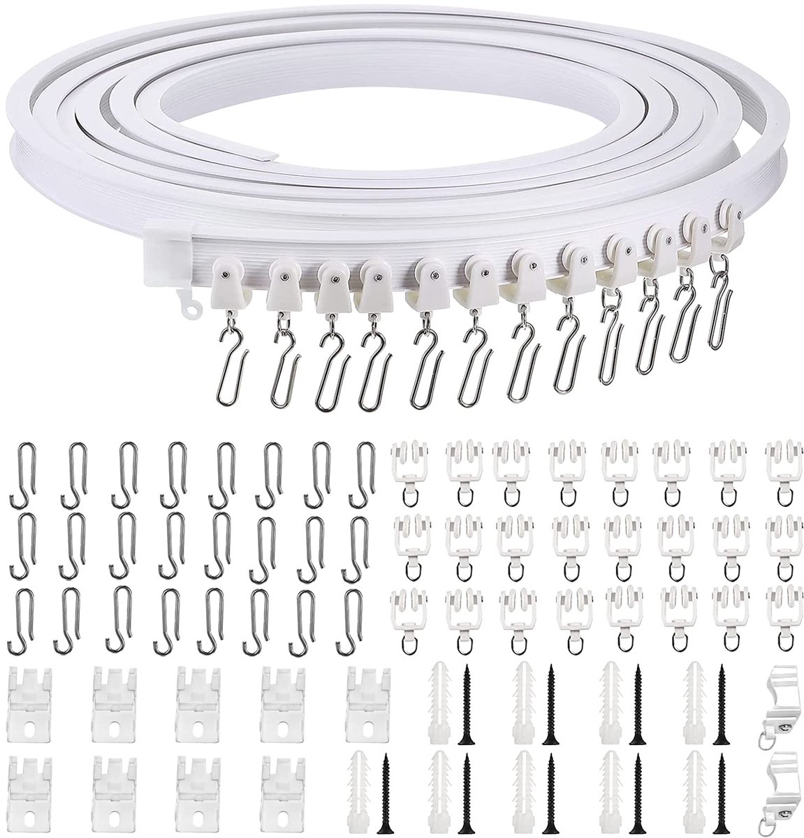Ibenzoa® De Ultieme Flexibele Plafond-Gordijnrailset voor Diverse Toepassingen en Stille Glijders