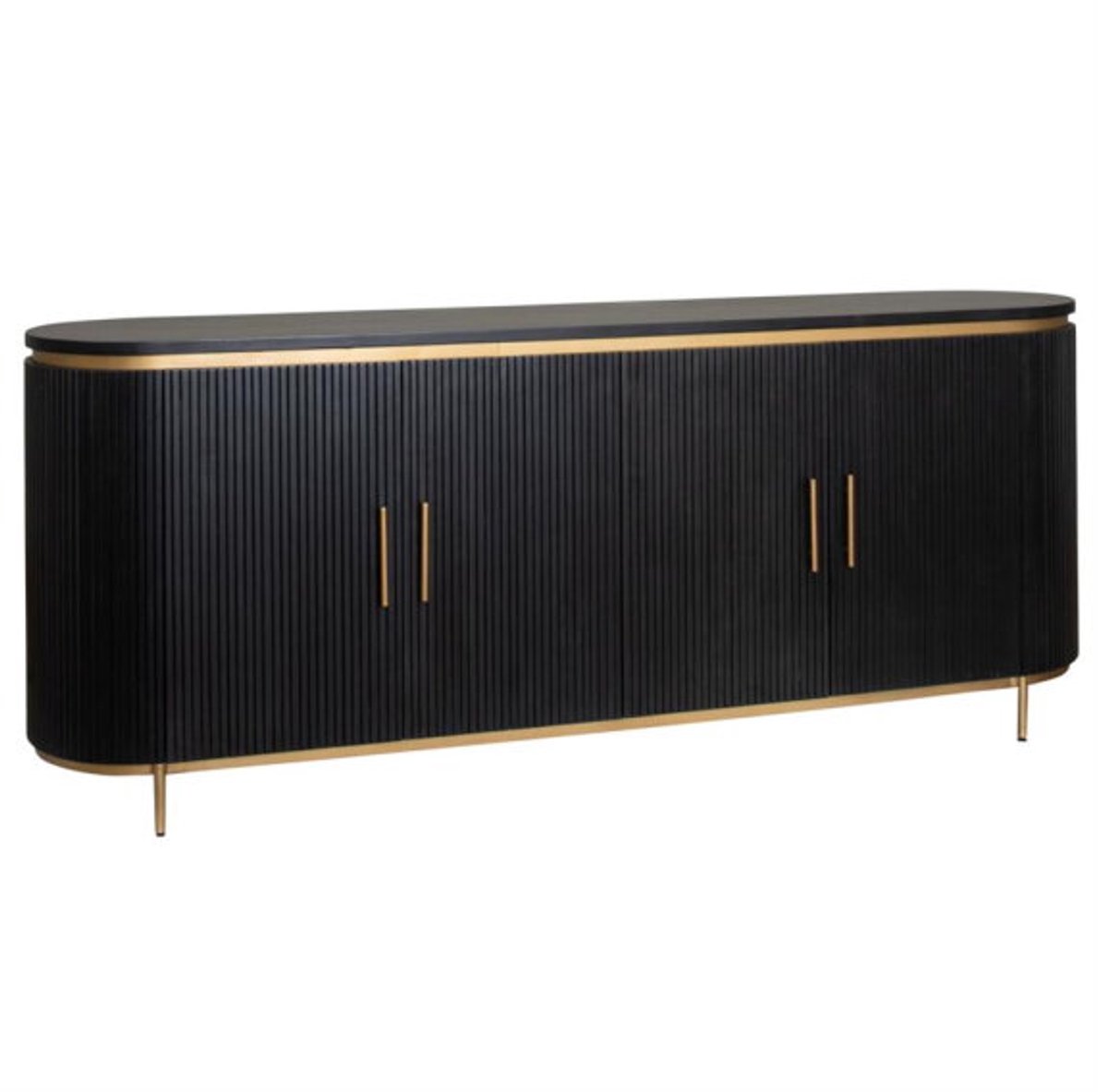 Tower Living Dressoir Rivello mangohout 210x45x85 cm - Zwart & Brass