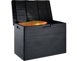 Dutchers® Tuinkussenbox - 160L Antraciet - Tuinopbergbox - Opbergbox - Kussenbox - Tuinbox - Tuinbank - Opberger - Tuinkast