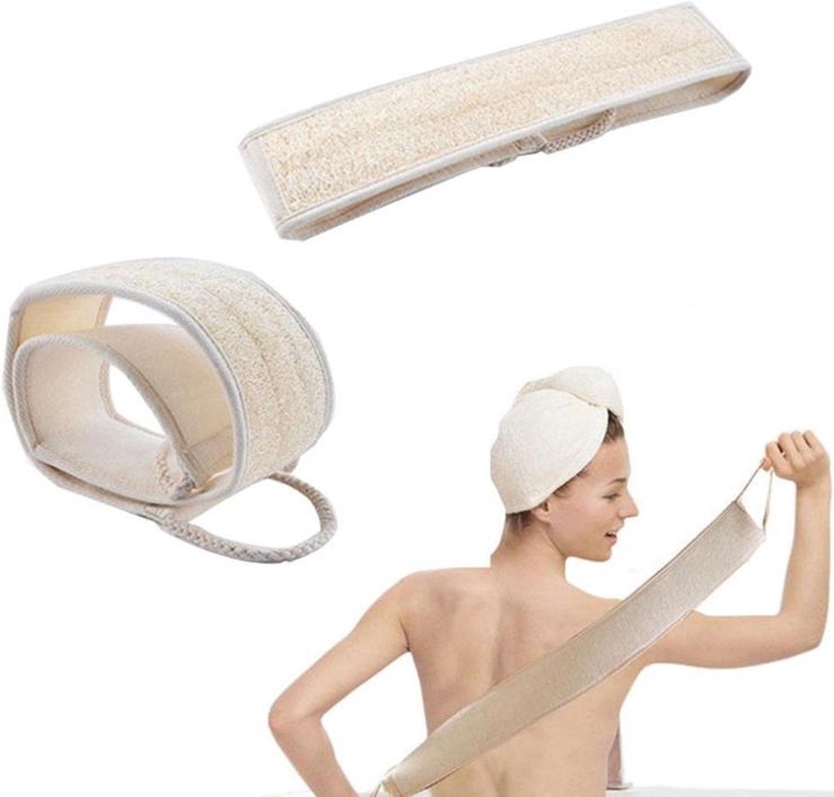 New Age Devi - Natuurlijke Rugscrubber - Douche Spons - Loofah - Massage - Badborstel - Rugborstel - Scrub - Rug Scrubber