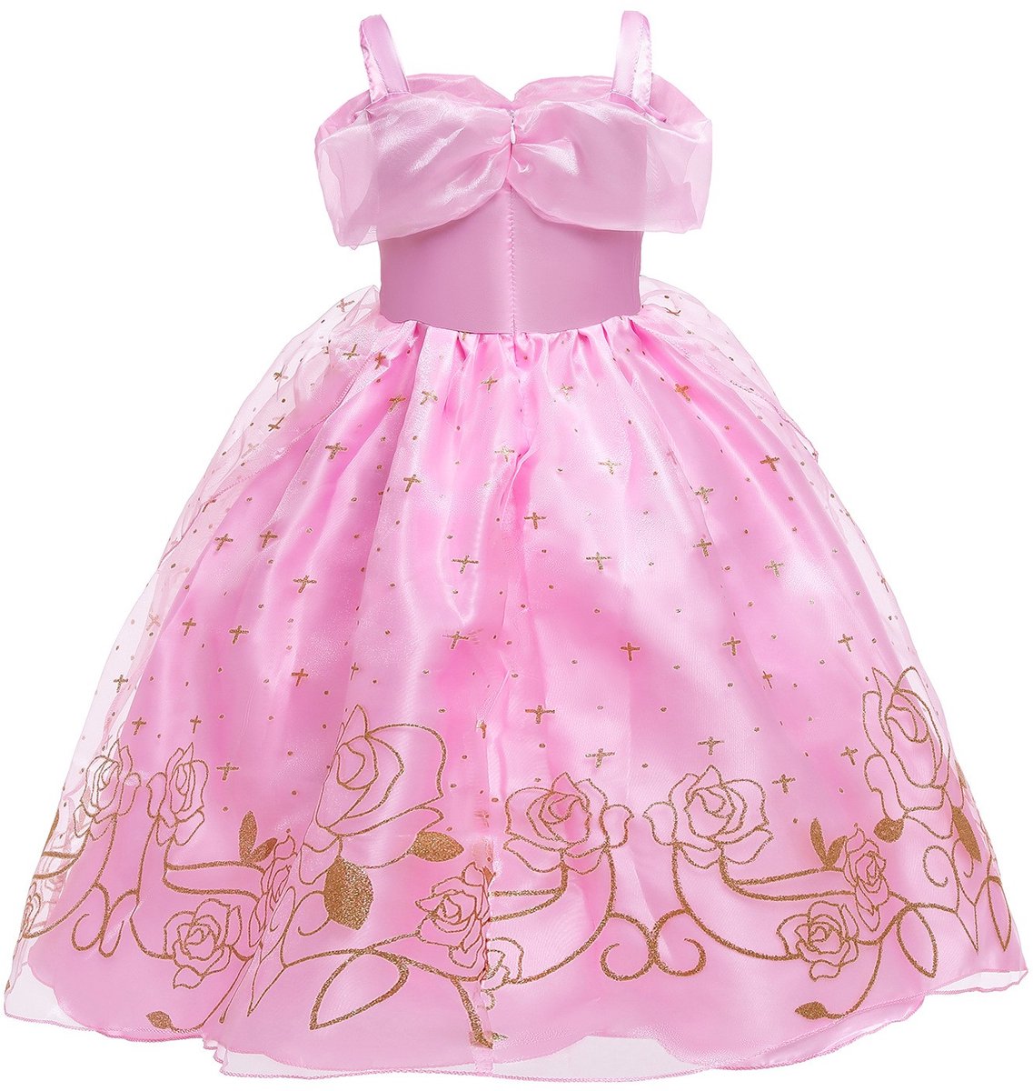 Joya Kids® Luxe Prinsessenjurk Lichtroze voor kinderen | Jurk met Glans & Tule | 11-delige Verkleedset met Accessoires | Verkleedjurk Meisje Tule Rok | Halloween kostuum | Carnaval kleding | Prinses kostuum Jurk | Maat 150 — afbeelding 7