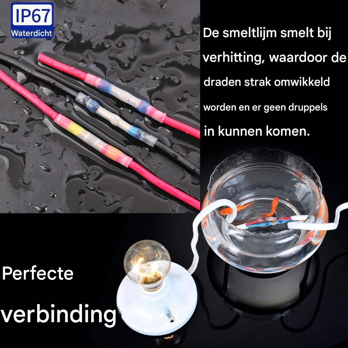 OxoxO Waterdichte krimpkous buttconnectors,Blauwe Marine Automotive Krimpkous Butt Wire Elektrische Crimp Terminal Connector 200 STKS