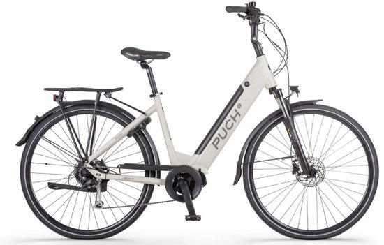 PUCH E-Dance Extern Elektrische Fiets – E-bike – Lage Instap - Framemaat 48 - Uitneembare Accu - 28 Inch - 250W Ananda Middenmotor - 140 km Actieradius - Silk Grey Matt