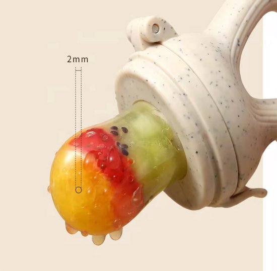 Sucette - Sucette Fruit - Sachet à grignoter - Nourriture pour bébé - Sans BPA et 100 % Siliconen - Sucette bébé - Fruit Bébé - beige
