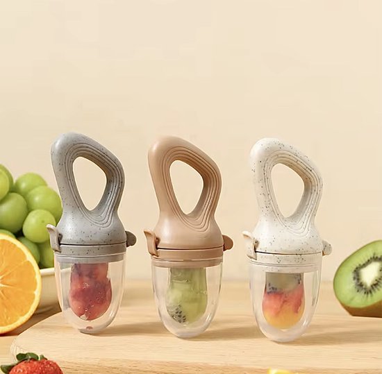 Sucette - Sucette Fruit - Sachet à grignoter - Nourriture pour bébé - Sans BPA et 100 % Siliconen - Sucette bébé - Fruit Bébé - beige