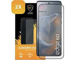 2-Pack MobyDefend Screenprotectors - Geschikt voor Motorola Edge 60 - Screensavers Met Zwarte Randen - Gehard Glas