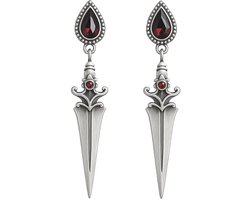 Lapi Toys - Gothic oorbellen - Punk oorbellen - Dagger - Metaal - Zilver 😍😍