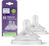 Philips Avent Réflexe de succion naturel - Vitesse 0+ Mois, Lot de 2 - SCY962/02 - Tétines de bouteille