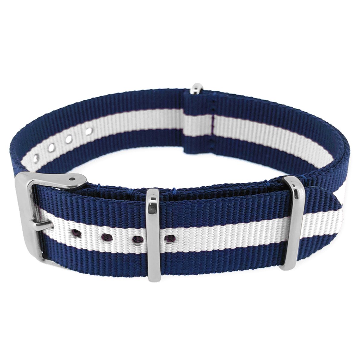 NATO Horlogeband G10 Military Nylon Strap - Original NATOS.com® - Regimental Blauw Wit 16mm