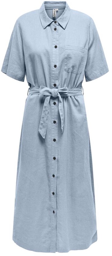 ONLY - ONLCARO S/ S LINEN BL BELT DRESS CC PNT - Femme - Robe maxi