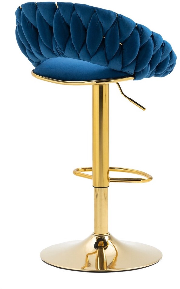 Verstelbare hocker, barstoel, FARVISO blauw elegante loft