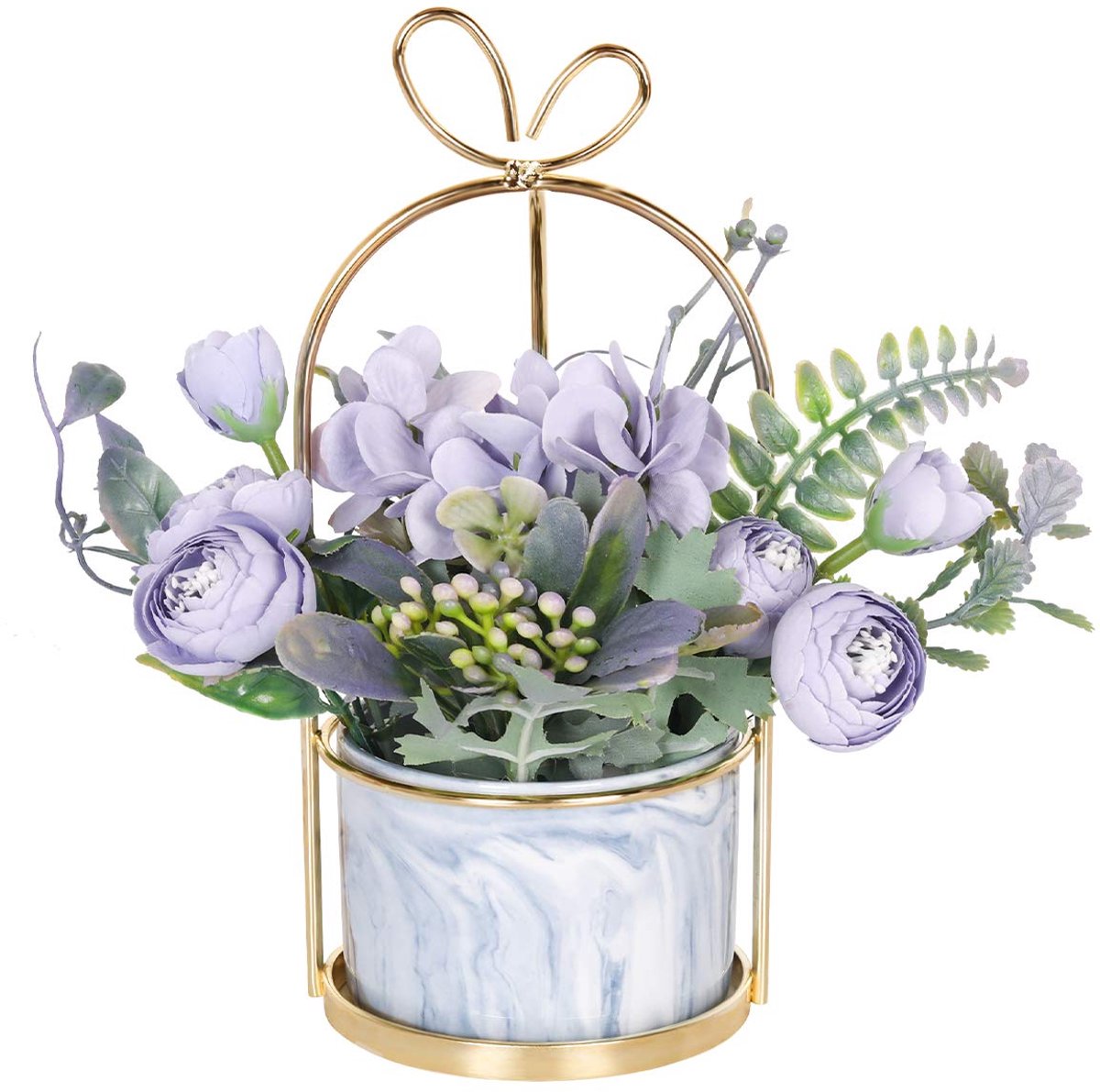 Ibenzoa® Kleurrijke Kunstbloemen in Stijlvolle Pot voor Elk Interieur, Perfect voor Diverse Decoraties