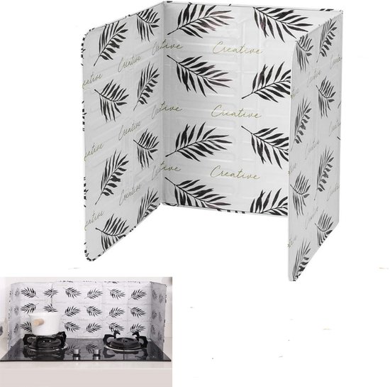 2 stuks—Oliekeerschot - opvouwbaar spatscherm spatbord - oliekeerschot tegen oliespatten en verbranding - oliekeerschot voor gasfornuizen - warmte-isolatieschot - keukengereedschap - geschikt voor frituren, keuken, restaurant-28.5*28.5*33cm