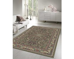 Nain Klassiek - Laagpolig Oosters Vloerkleed - Vintage Tapijt - Groen- 140x200 CM