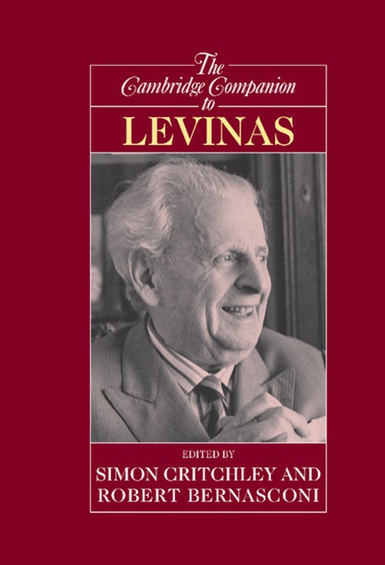Boekomslag van "The Cambridge Companion to Levinas", met een portret van een lachende, oudere man met grijs haar.
