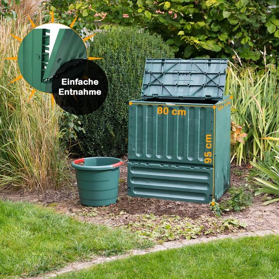 Yoursol Eco-King compostbak voor de tuin, 600 L, snel composteerbaar ...