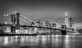 Schilderij - Brooklyn bridge, New York, zwart,wit , 3 maten , Premium print