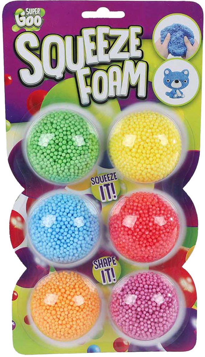 Super Goo foamputty met 6 kleuren styrofoam