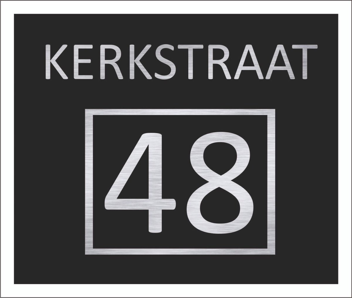 Zwart aluminium naambordje voordeur 12x10cm