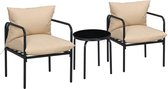 Outsunny Gartenmöbel-Set Stahl, Polyester Beige