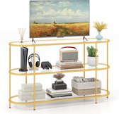 COSTWAY Tv-kast met 3 verdiepingen, televisietafel voor tv's tot 65