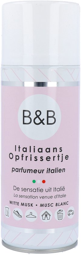 B&B Italiaans Opfrissertje parfum 400ml, witte musk geur.