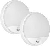 Set de 2 lampes d'extérieur AGAT avec détecteur de mouvement - Éclairage de jardin LED - Éclairage extérieur IP54 - Applique murale / Applique d'extérieur - Wit