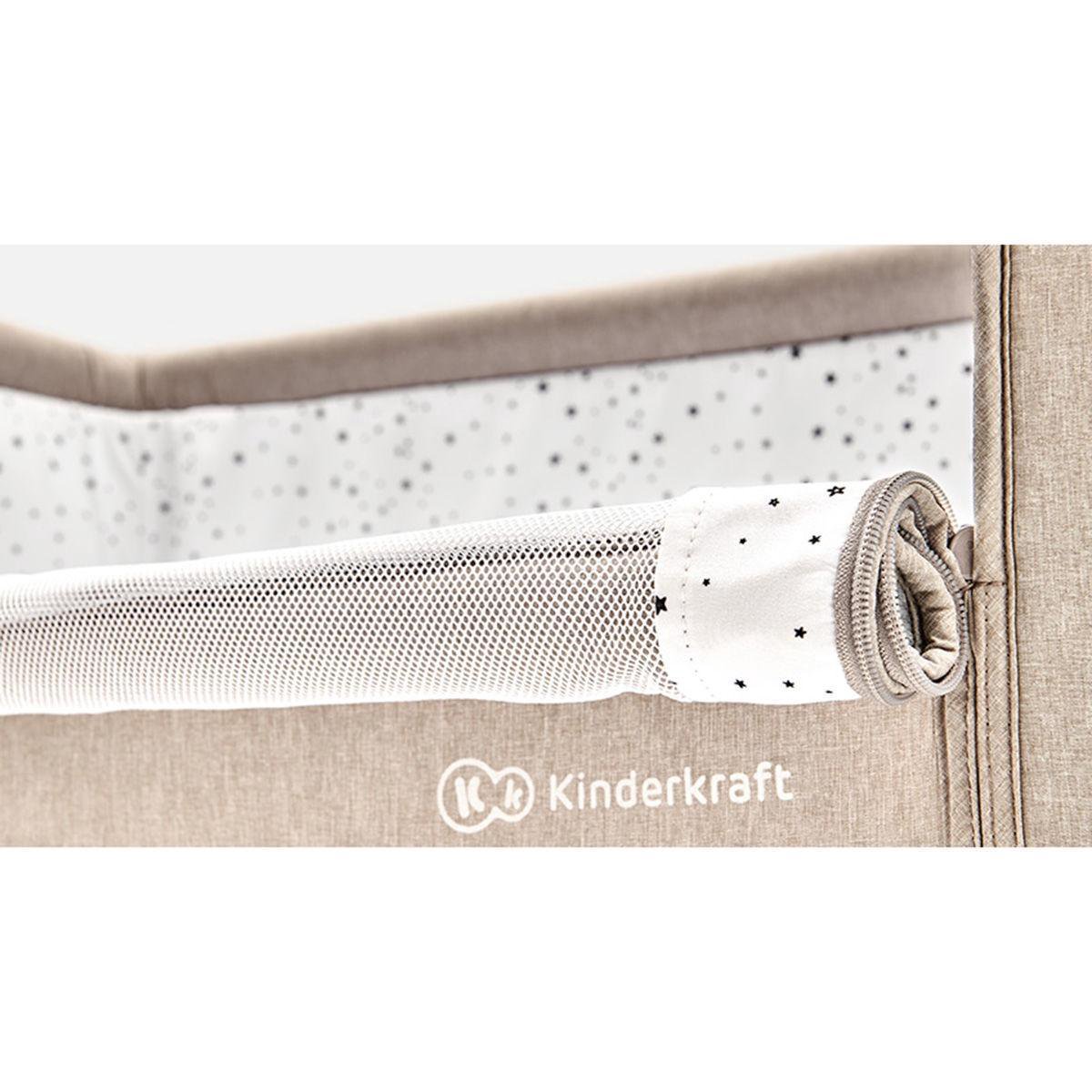 Kinderkraft NESTE GROW Babybedje 3 in 1, Co Sleeper, Bijzetbed, Babybed vanaf de geboorte tot 2 jaar, In Hoogte Verstelbaar, met Matras draagtas, zacht materiaal, Beige