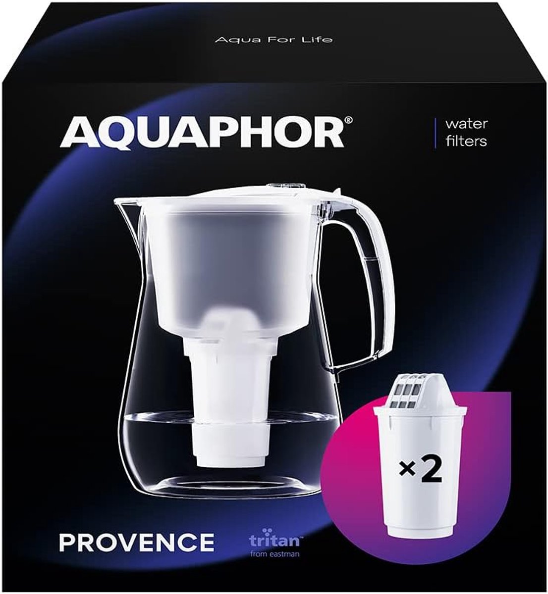 Waterfilterkan Provence Wit - Waterfilter - Perfect voor gezin - 4,2 liter - Glasachtig design