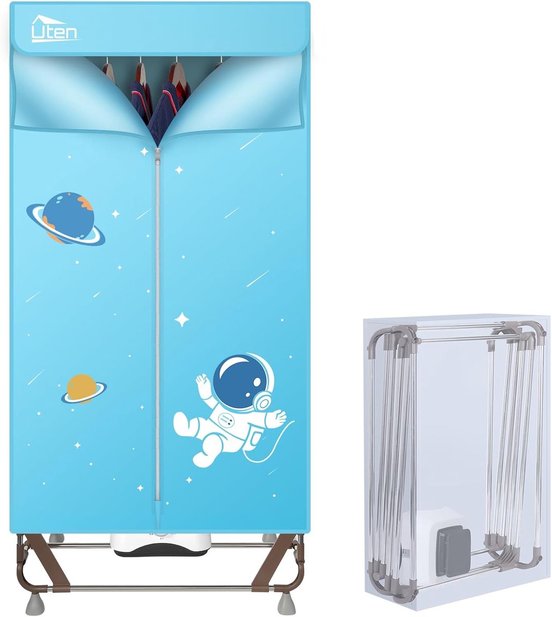 Goedkoopste Draagbare Elektrische Wasdroger - 170 cm, Snelle Droogtijd, Geen Installatie Nodig, Ideaal voor Kleding en Garderobe