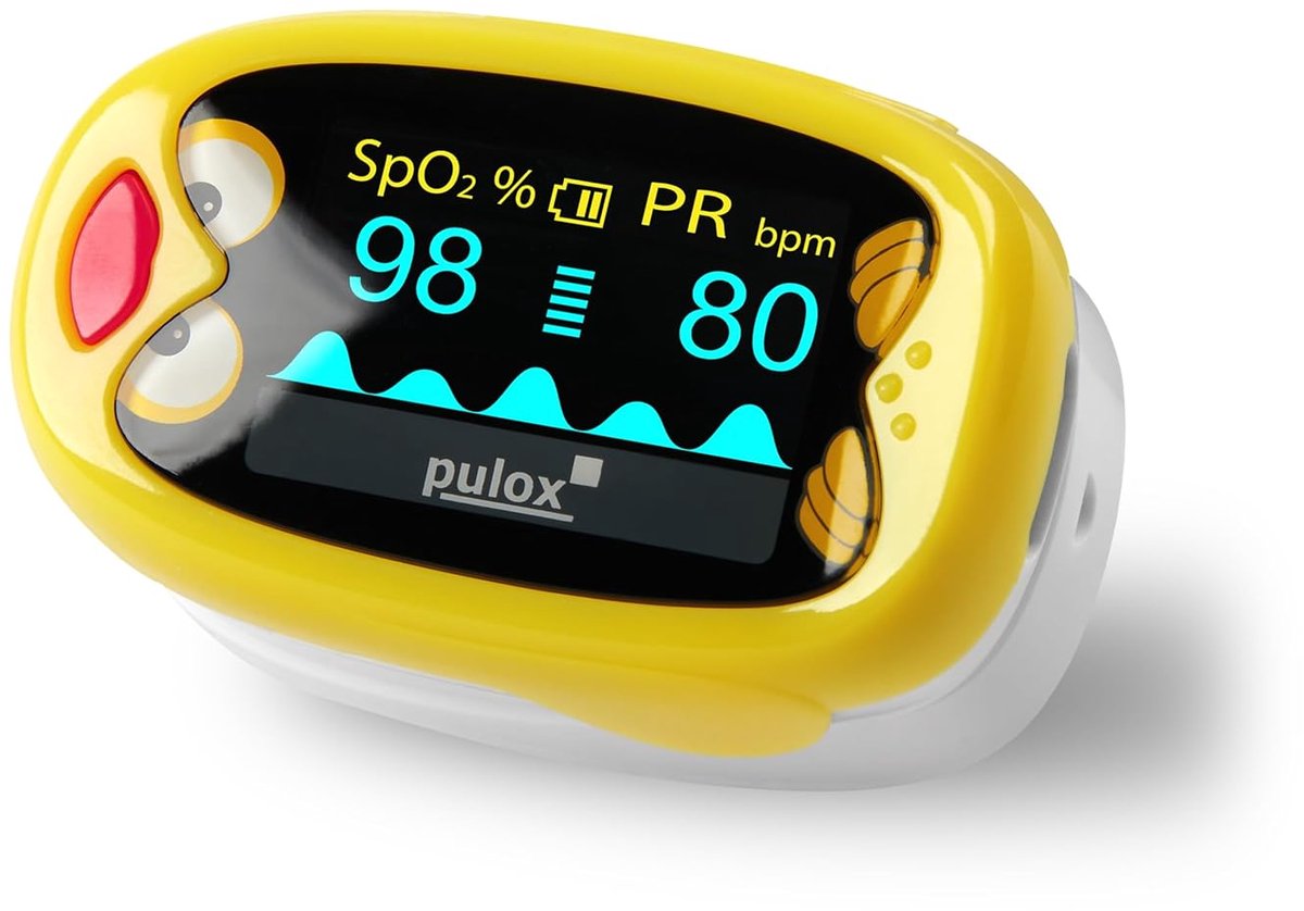 Pediatrische Pulsoximeter - Oplaadbare Vingeroxymeter voor Kinderen en Peuters - SpO2- en Hartslagmeting