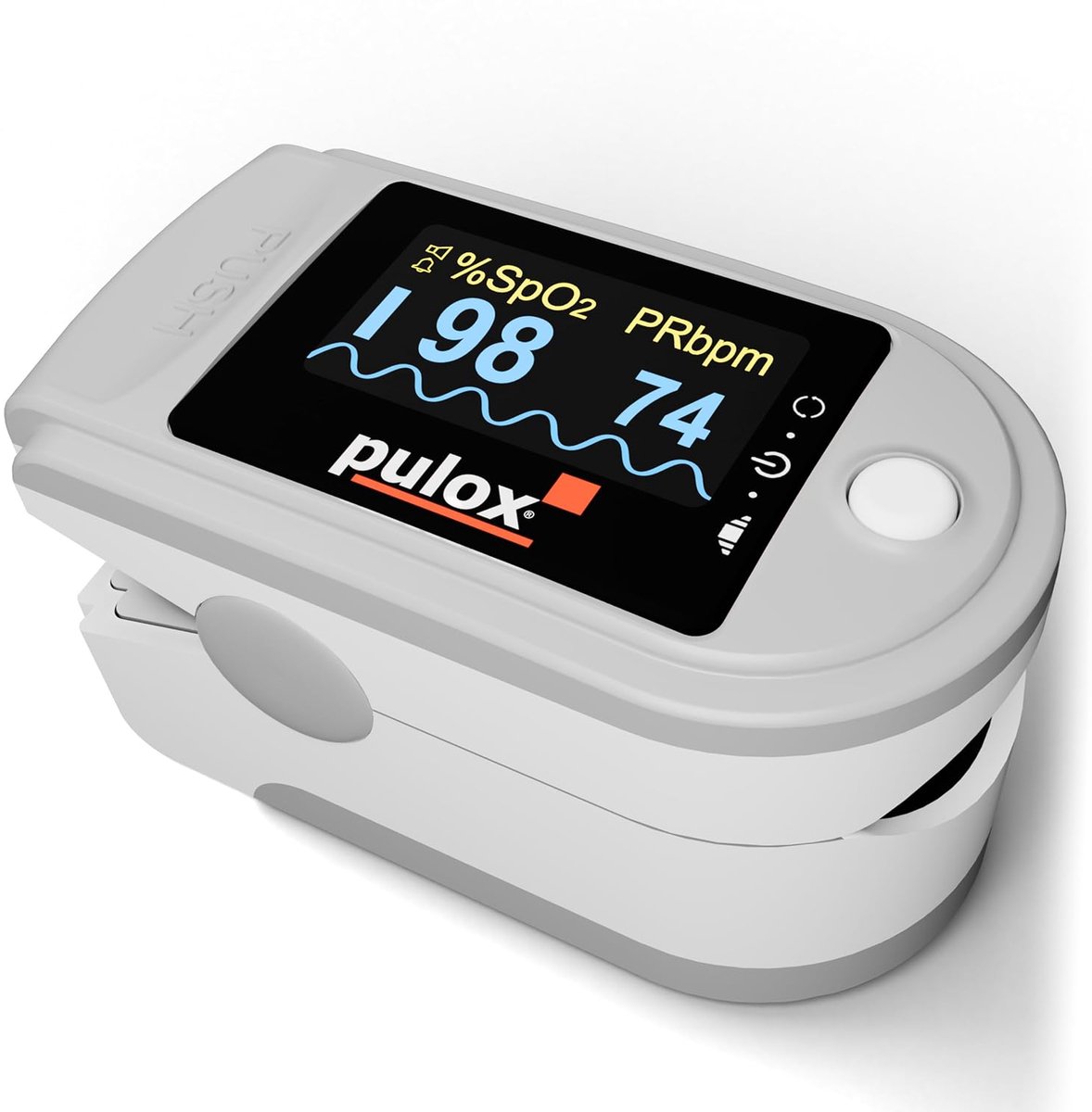 Pulsoximeter met alarmfunctie voor polsslag en zuurstofsaturatie meten op de vinger