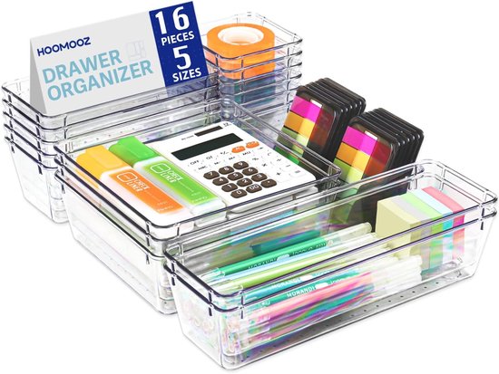Quirlig Lade Organizer, 36 Stuks, Transparante Kunststof Ladedozen In 4 Maten Stapelbare Ladeverdelers Voor Badkamer Keuken Make Up 2238974601