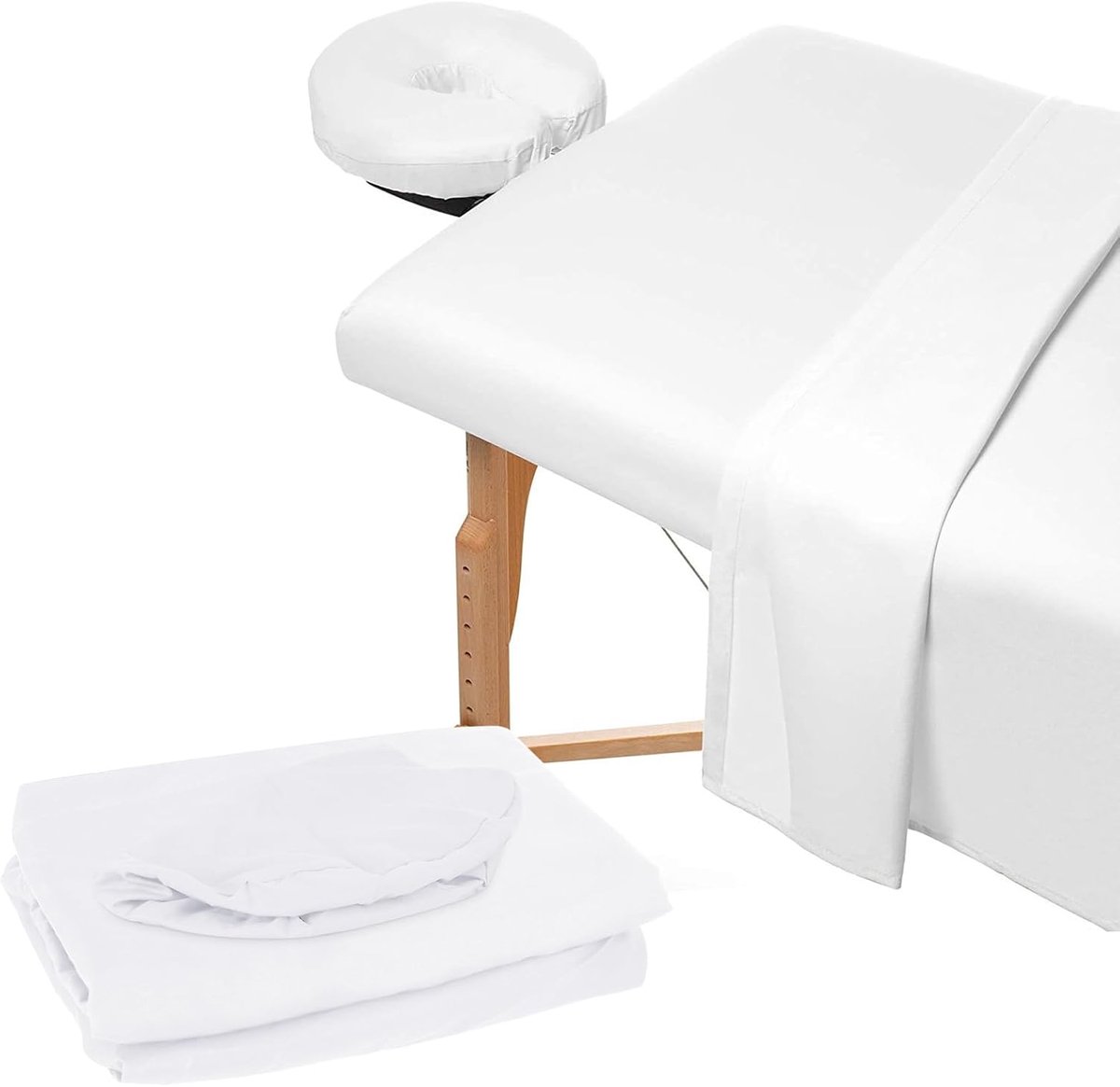 3-Delige Microvezel Massagetafel Laken Set - Hoeslakens en Hoofdsteunhoes voor Salon