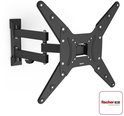 Zwarte, draaibare en kantelbare Hama tv-muurbeugel voor tv's van 32-65 inch.