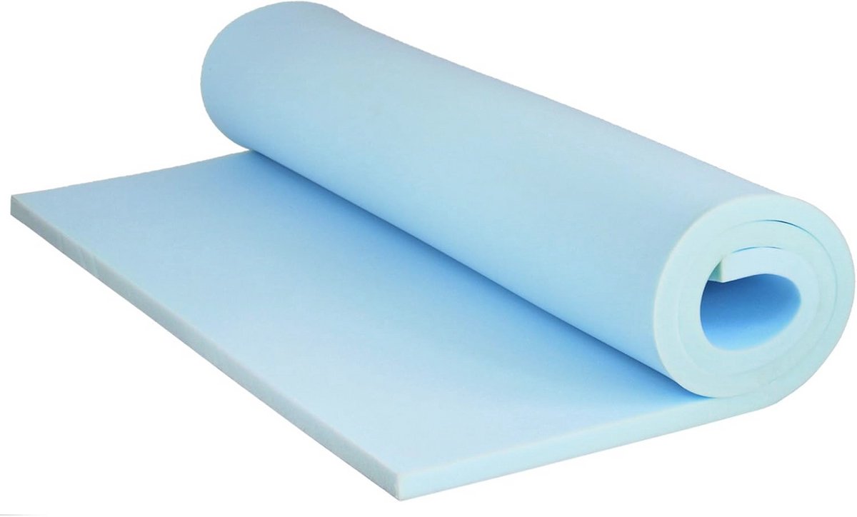Topper pad schuim 60 x 200 cm - 12 cm dik voor matrasoplegger en bekleding