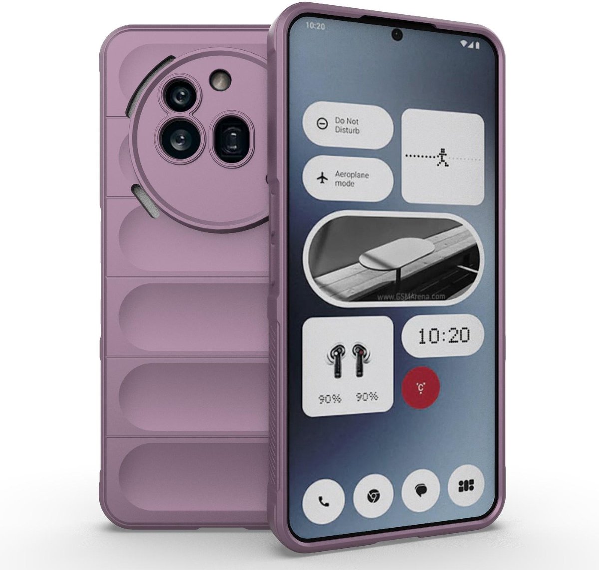 Hoesje geschikt voor Nothing Phone (3a) Pro - Phonesta GripShell Silicone Back Cover - Paars