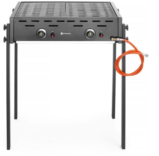 Hendi Roast-Master Pro gasgrill - dubbele branders - zwart - 11,6kW - 790x560x900mm van Hendi — afbeelding 4