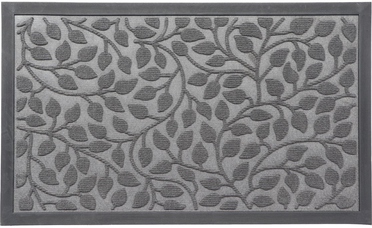 Luance Deurmat Feuillage - donkergrijs - rubber - rechthoek - 75 x 45 cm - schoonloopmat- buiten