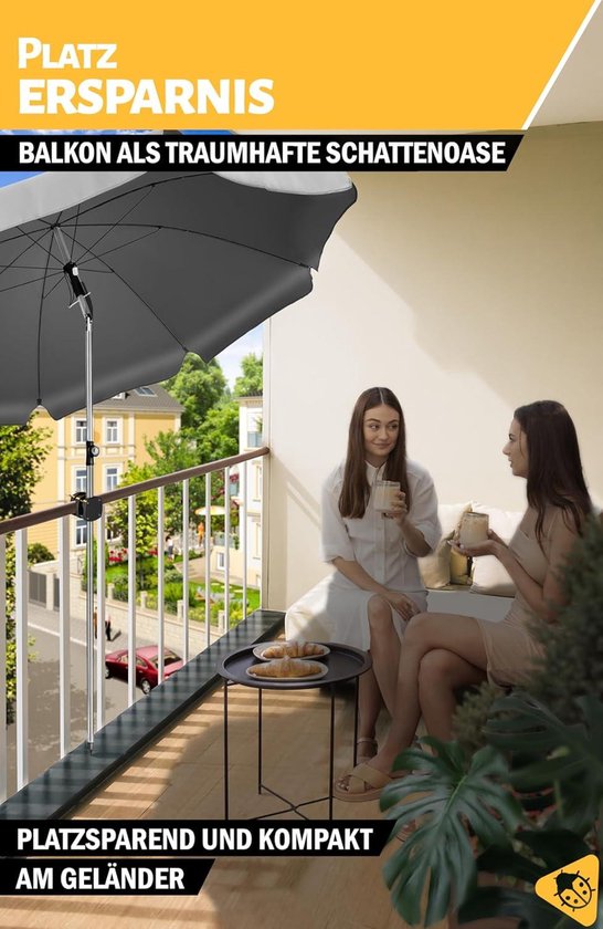 parasolhouder voor op het balkon - metaal - zwart-2 pcs-Parasolpen parasolhouder voor op het balkon - metaal - zwart-2 pcs-Parasolpen