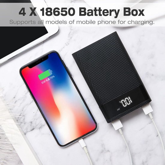 Hoogwaardig ABS 10 X 18650 Draagbaar DIY Normaal Batterijvak Geen Lassen Snellader Ondersteunt Alle Modellen Mobiele Telefoons S10
