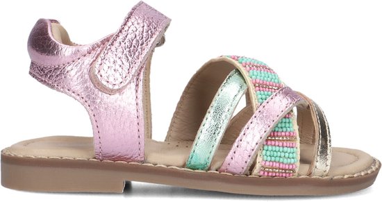 Sandales plates Ton & Ton Filles – Ingrid – Rose – Cuir – Semelle normale – Pointure 33